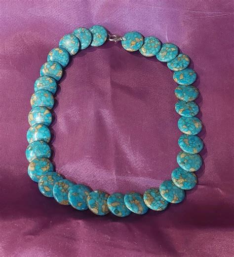 Turquoise Polished Stone Necklace — Leasures Treasures Antiques And Militaria