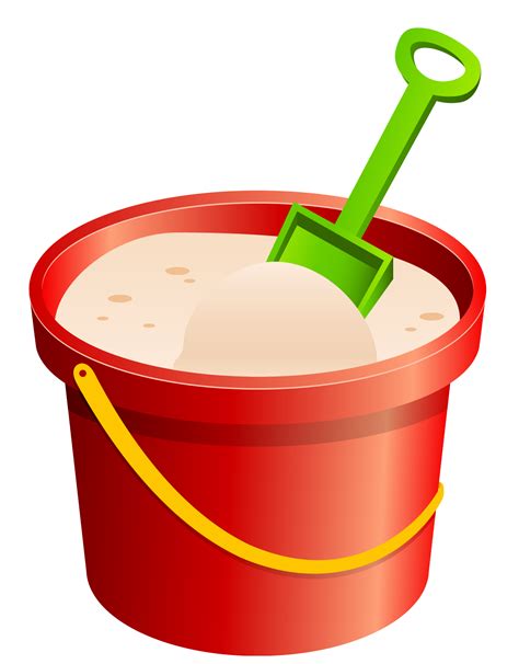 Red Sand Bucket And Green Shovel Clipart Image 28587