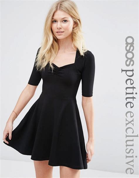 Asos Petite Skater Dress With Sweetheart Neck Cute Dress Outfits Cute