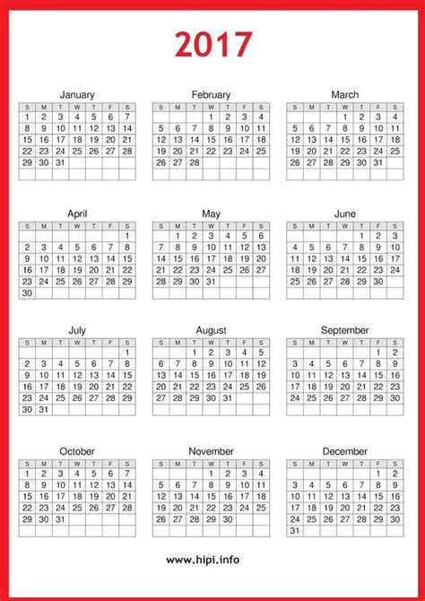2017 Calendar Printable Free Free Download Calendars