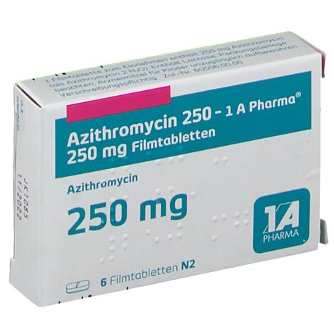 Learn about its uses, risks, side effects. AZITHROMYCIN 250 1A Pharma 6 St - shop-apotheke.com