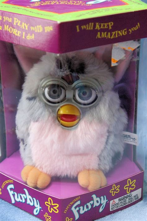 Vintage Gray And Pink Leopard Furby Toy Etsy