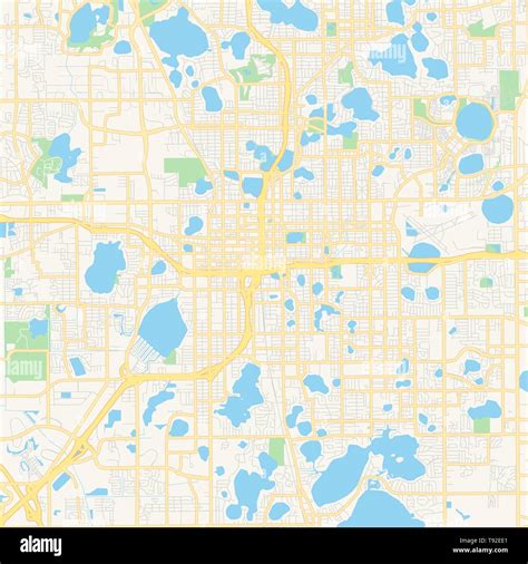 Il Vettore Vuoto Mappa Di Orlando Florida Usa Mappa Stradale