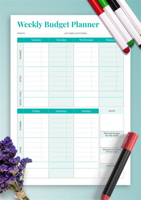 Free Printable Weekly Personal Budget Template