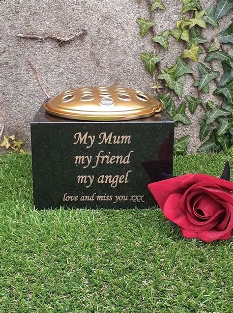 Cemetery flower vase & replacement vase features. Granite Memorial Rosebowl Vase Crematorium Vase Grave Vase ...