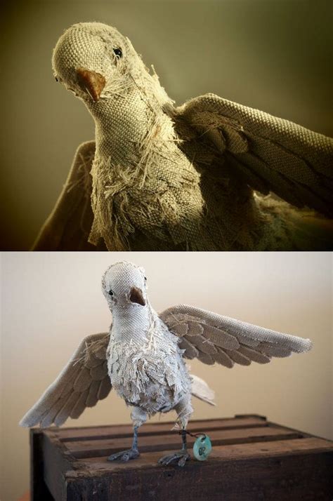 Dove Artist Soft Sculpture Soft Sculpture Fabric Birds Fabric Art