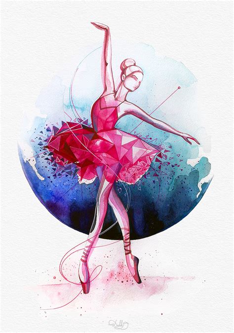 Geometric Ballerina Illustration