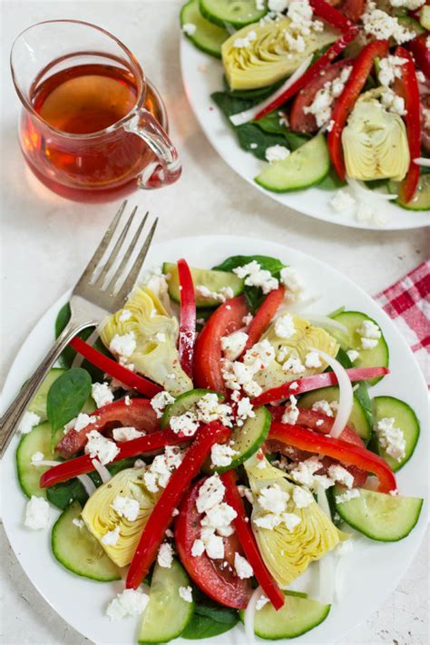 End Of Summer Tomato Cucumber And Red Pepper Mediterranean Salad