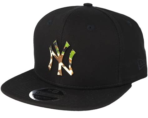 New York Yankees Camo Metal Logo Black Snapback New Era Caps