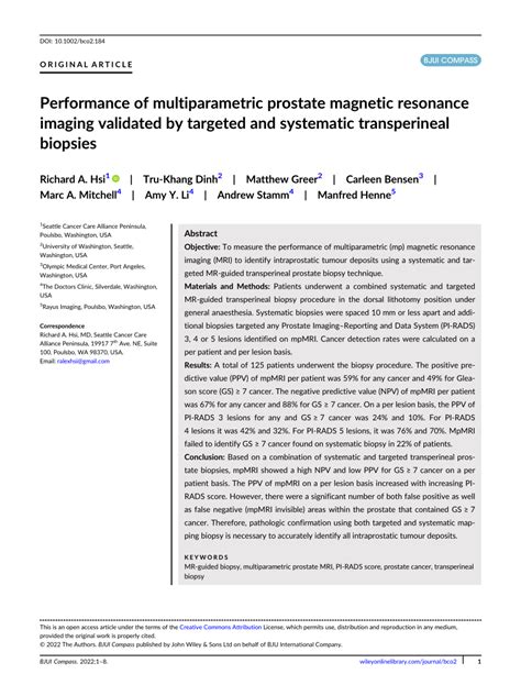 Pdf Performance Of Multiparametric Prostate Magnetic Resonance