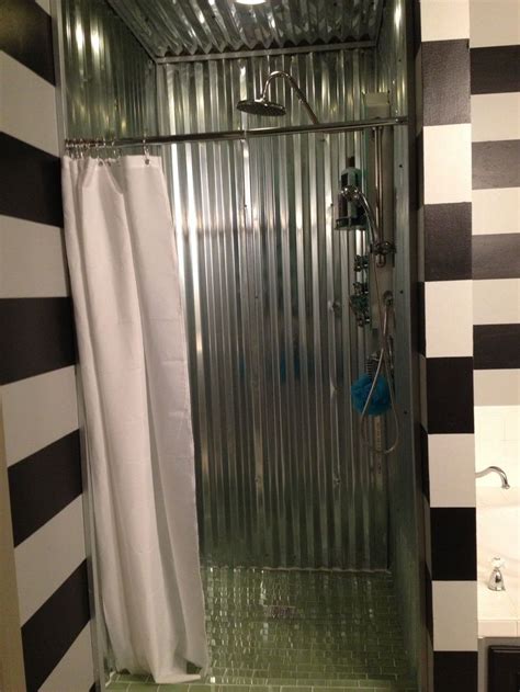 Thicknesses of metal sheet can vary significantly; My super cool shower made from corrugated metal sheets ...