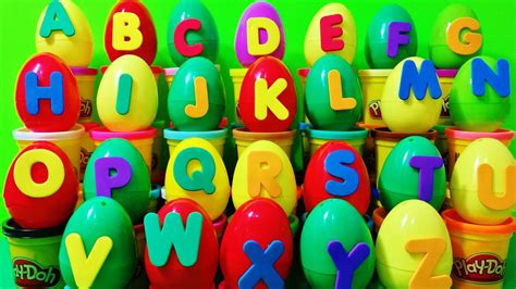 Play Doh Alphabet Surprise Eggs Play Doh Abc Learn The Alphabet Play