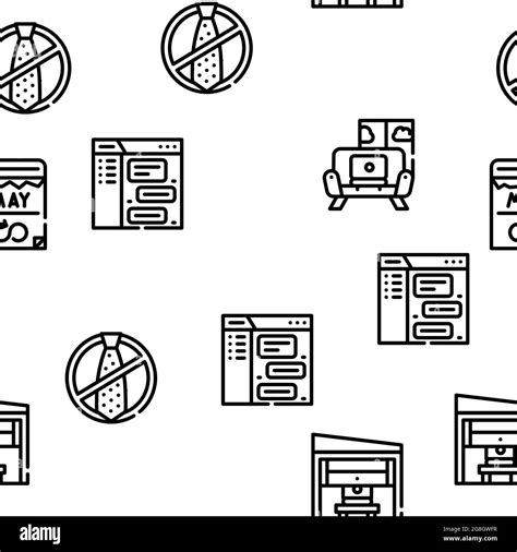 Remote Work From Home Vector Seamless Pattern Stock Vector Image & Art