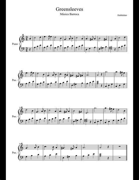 This is not writen in real time, and the basses are your time controlores. Greensleeves sheet music download free in PDF or MIDI