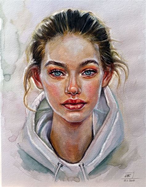 Portrait Art Watercolor Portrait Painting Art
