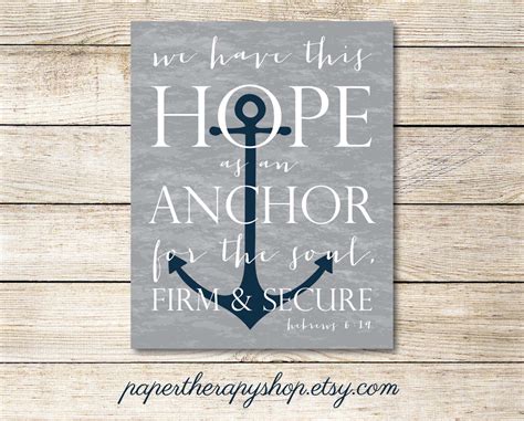 Hope As An Anchor Bible Verse 8 X10 Or 11x14 Print Hebrews