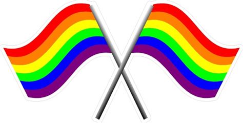 crossed lgbt rainbow flags decal sticker 11