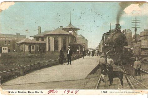 Postcard 1908 Danville Illinois Wabash Old Photos