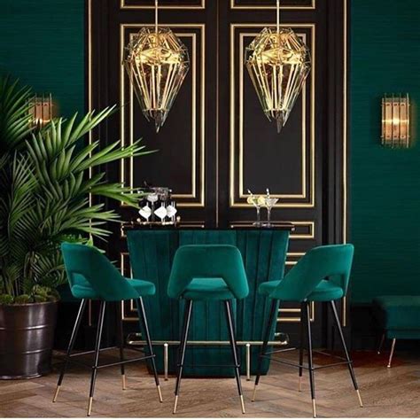 Deep Emerald Green With Lux Black And Gold Back Drop Loving This Elegant Design By Eichholtz