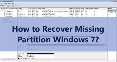 How To Recover Missing Partition In Windows