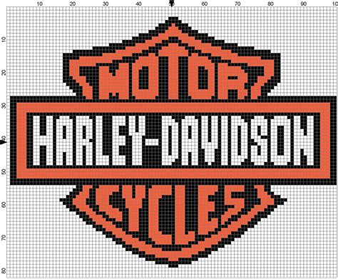 This pattern is written for single crochet, but the graph included with this pattern can also be used for knitting, counted cross stitch, tunisian crochet, filet crochet, c2c, plastic canvas, latch hooking, etc. Harley-Davidson by kiera8989 on DeviantArt | Graph crochet ...