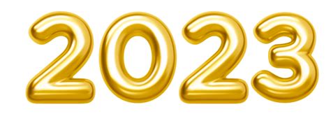 Gold 3d 2023 New Year Text Logo Hd Png Citypng