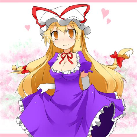 Safebooru 1girl Blonde Hair Bow Breasts Frills Hair Bow Hat Hat