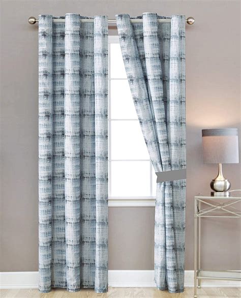 Sapphire Home Window Curtain Panel Set 2 Panels With Sheer Backing