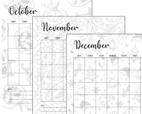 Printable Calendar 2022 2023 2024 Black And White Minimalist Etsy