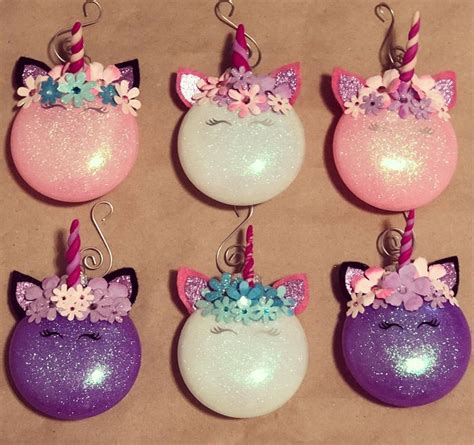 Unicorn Glass Glitter Ornaments I Made Christmas Ornament Crafts Dyi