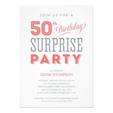 Surprise 50th Birthday Party Invitations Invitation Design Blog