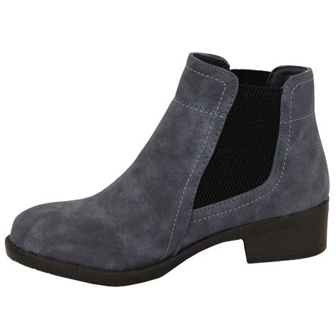 Actual colors may slightly vary from the color on your screen due to monitor color and resolution restrictions. Ladies Suede Chelsea Boots Womens Ankle Biker Low Heel ...