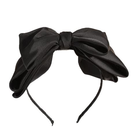 Aiupuoc French Black Hair Bow Headband For Girls Black