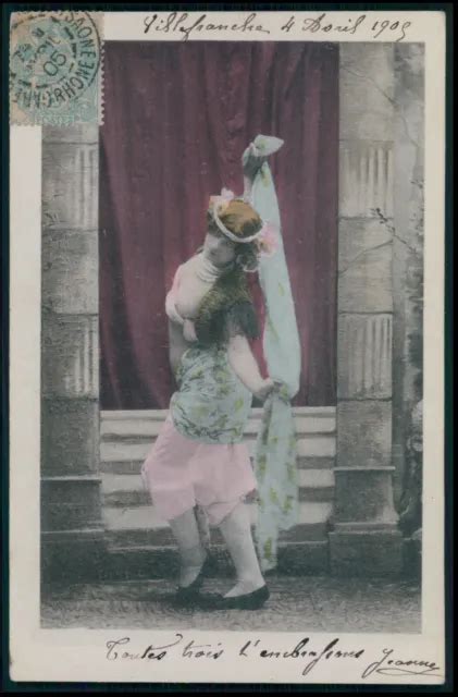 PHOTOGRAVURE NUDE WOMAN Exotic Belly Dancer Original 1900s Postcard 8