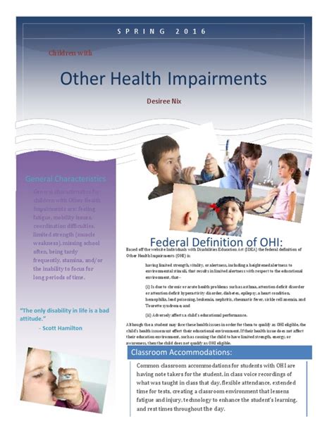 Other Health Impairments Pdf Weakness Disability