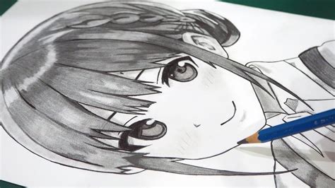 How To Draw Cute School Girl Anime Drawing Anime With One Pencil