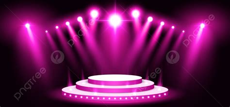 Purple 3d Stage Lighting Background With Spotlight Vector Illustration