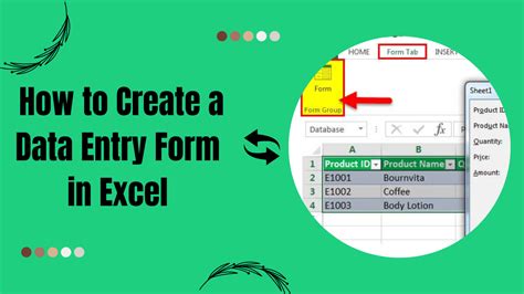 Excel Data Entry Format How To Create A Data Entry Form In Excel