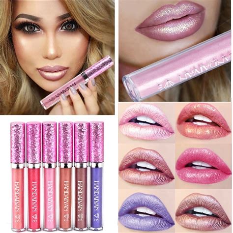 Handaiyan Brand Lipstick Shiny Diamond Lip Gloss Pink Charming Glitter
