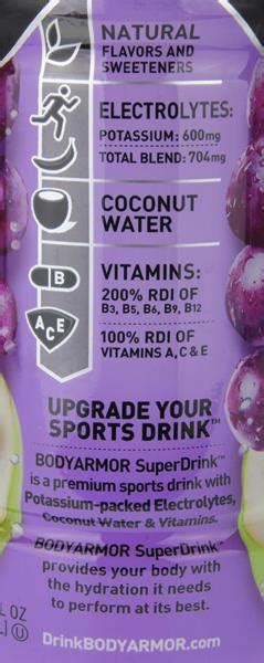 The body attack sports nutrition xl water bottle has a capacity of 2.2 litres and is ideal for your fitness training, for the office or during leisure time. BodyArmor SuperDrink Grape | Hy-Vee Aisles Online Grocery ...