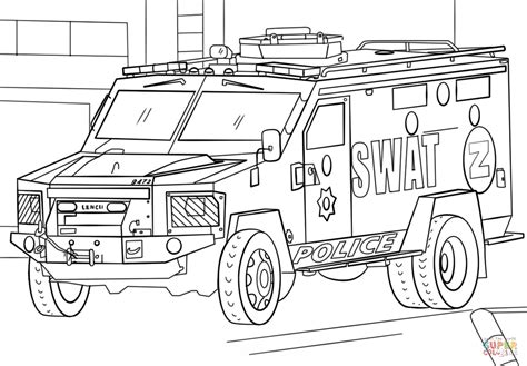 Choose from the best free truck coloring pages and print them out. Elite And Armored Police SWAT Truck Coloring Pages - Picolour