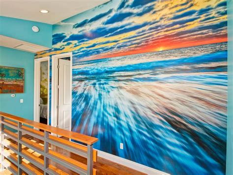 This Hallway Brings The Ocean View Indoors With A Bright And Colorful