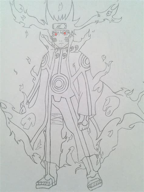 Naruto Bijuu Mode Art Drawing By Shawn8900 On Deviantart