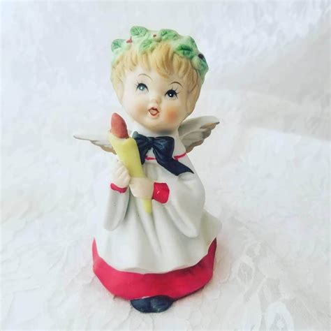 Vintage Porcelain Angel Figurine ~ Frankel Imports ~ Christmas 1950s