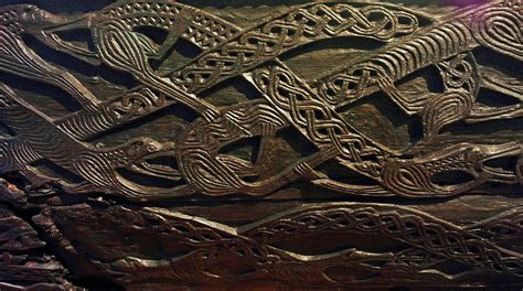 Detail Of Carving On The Oseberg Cart Photo Courtesy Of Matt Bunker