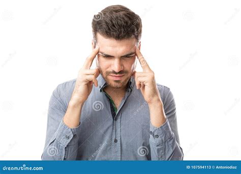 Man Trying To Focus Stock Image Image Of Casual People 107594113