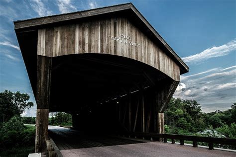 Wooden Covered Bridge In Rural Illinois Photograph By Sven Brogren