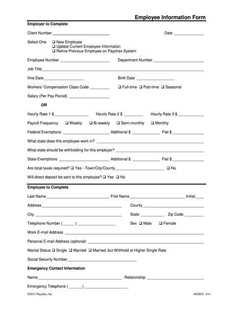Printable Employee Information Form 2020 2022 Fill And Sign Printable