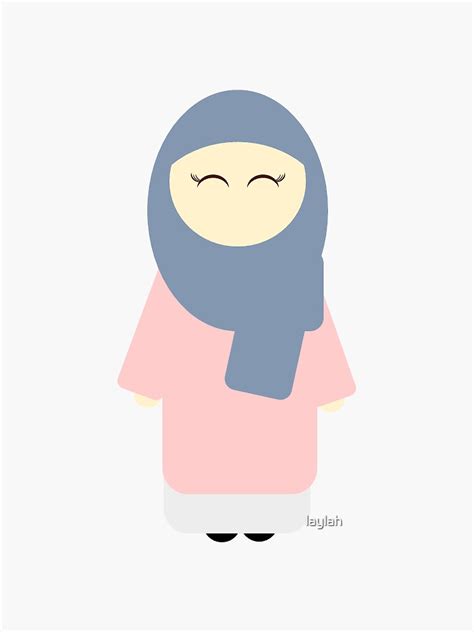 Cute Muslim With Hijab Sticker Sticker For Sale By Laylah Redbubble