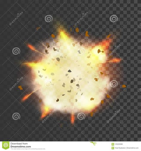 Realistic Explosion Stages Cartoon Vector 262903875